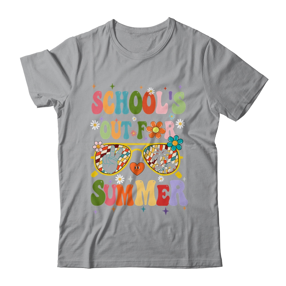 Retro Groovy Schools Out For Summer Graduation Teacher Kids Shirt & Hoodie | teecentury