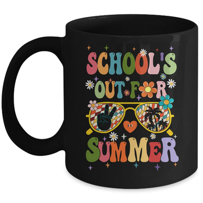 Retro Groovy Schools Out For Summer Graduation Teacher Kids Mug | teecentury