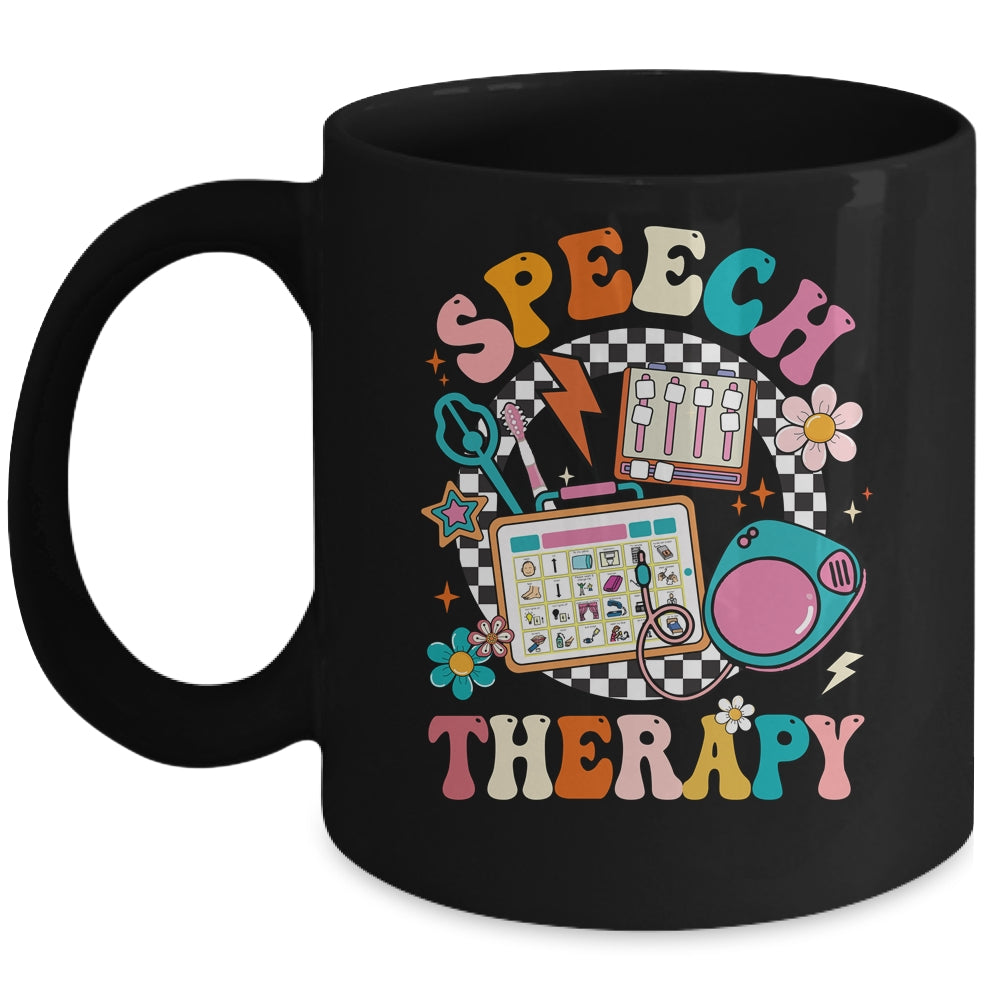 Retro Groovy Speech Therapy Language Pathologist For Women Mug | teecentury