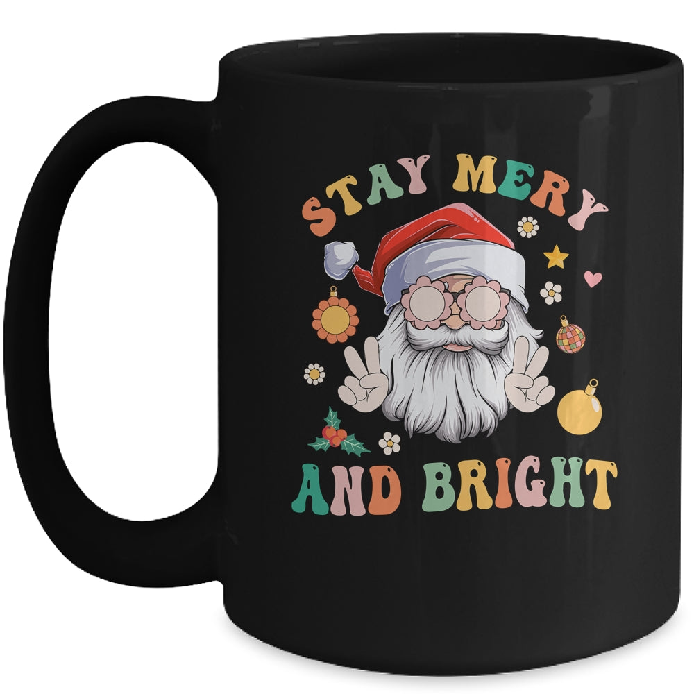 Stay merry and bright coffee mug/retro groovy santa claus mug cup