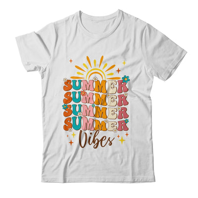 Retro Groovy Summer Vibes For Girl Women Beach Vacation Shirt & Tank Top | teecentury