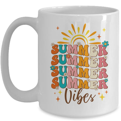 Retro Groovy Summer Vibes For Girl Women Beach Vacation Mug | teecentury