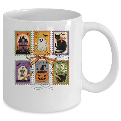 Retro Halloween Cat Ghost Girly Halloween Spooky Season Mug | teecentury