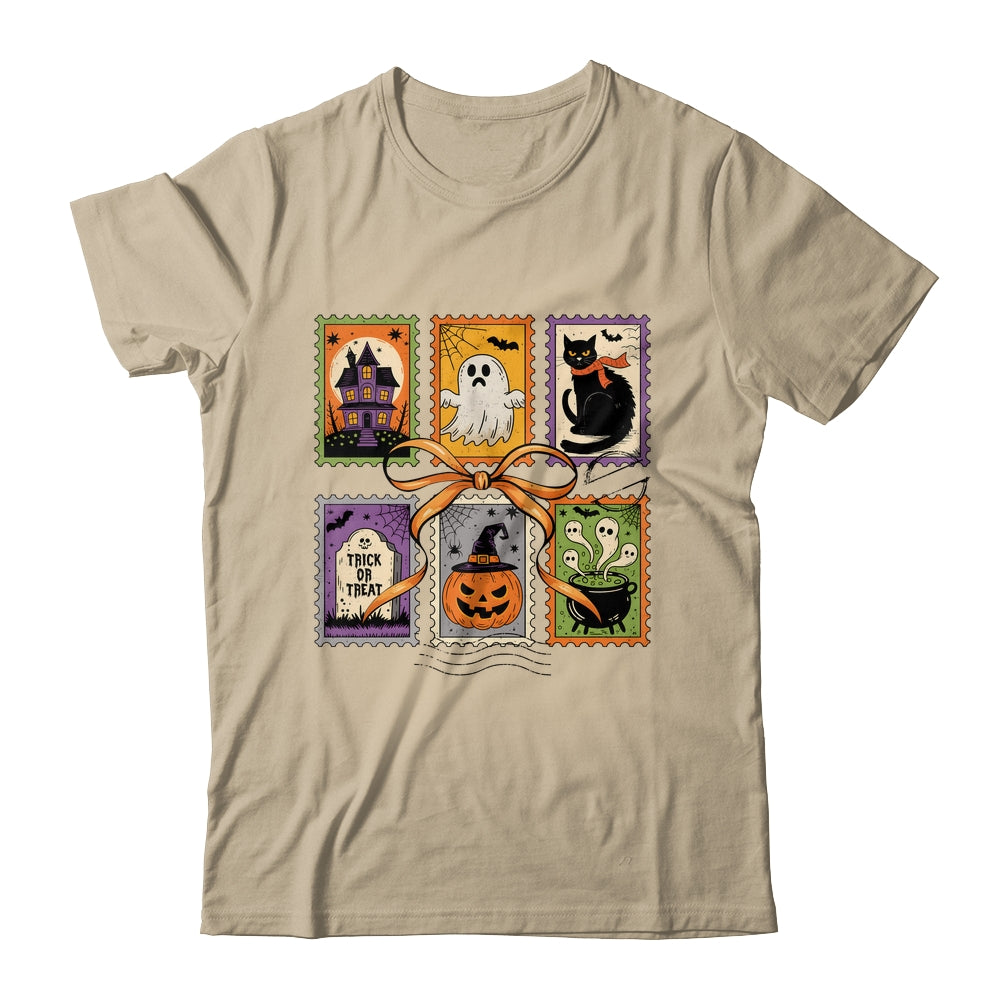 Retro Halloween Cat Ghost Girly Halloween Spooky Season Shirt & Sweatshirt | teecentury