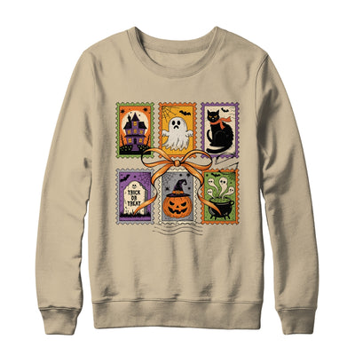 Retro Halloween Cat Ghost Girly Halloween Spooky Season Shirt & Sweatshirt | teecentury