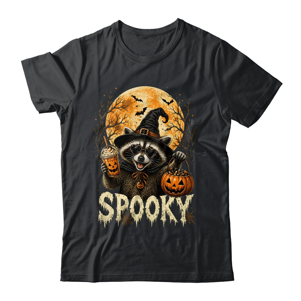 Retro Halloween Raccoon Witch Hat Funny Spooky Season Humor Shirt & Sweatshirt | teecentury