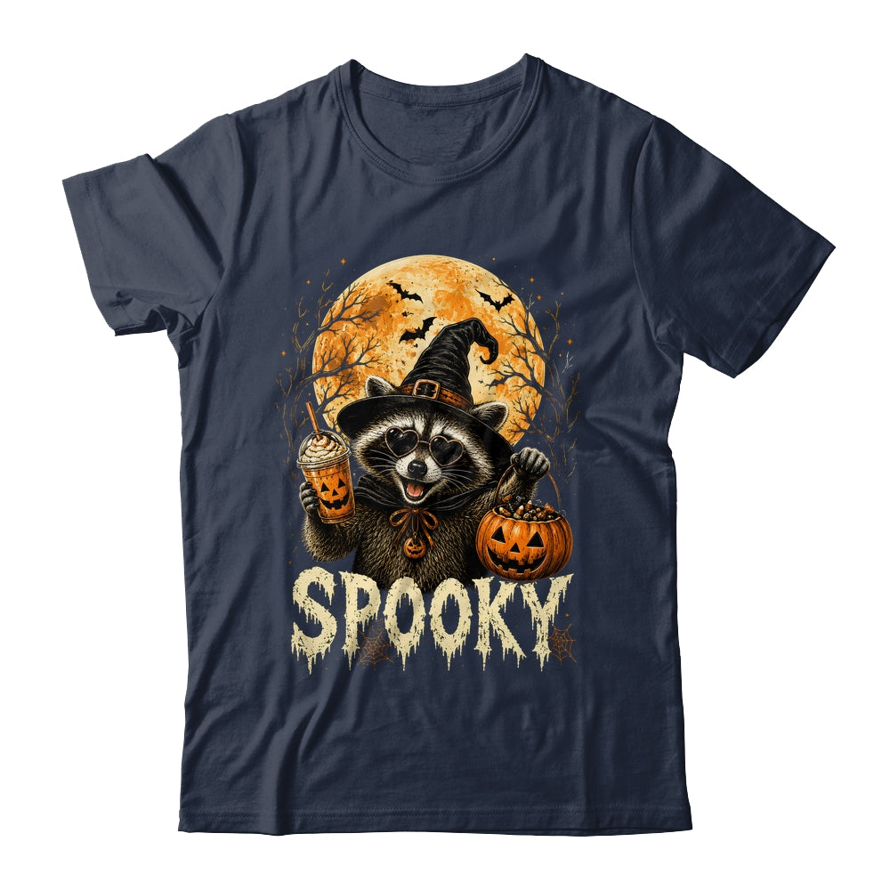 Retro Halloween Raccoon Witch Hat Funny Spooky Season Humor Shirt & Sweatshirt | teecentury
