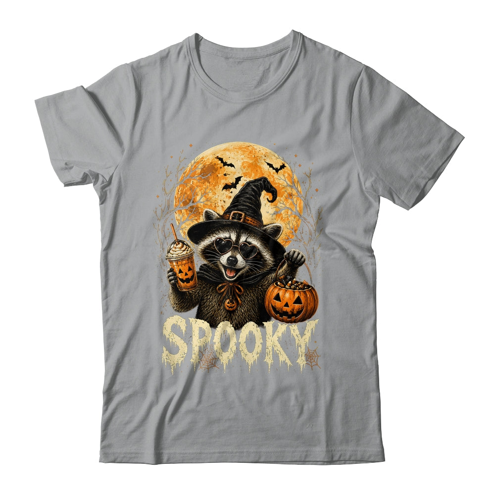Retro Halloween Raccoon Witch Hat Funny Spooky Season Humor Shirt & Sweatshirt | teecentury