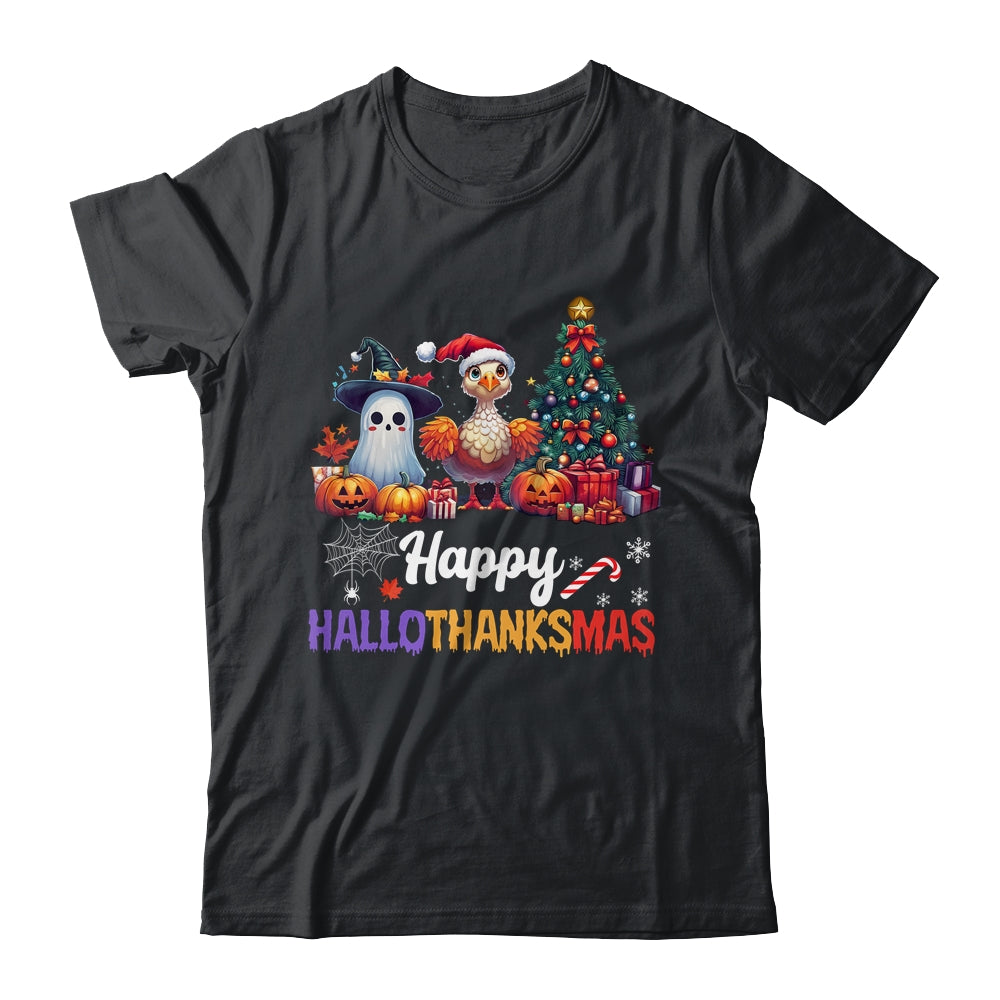 Retro Halloween Thanksgiving Christmas Happy HalloThanksMas Shirt & Sweatshirt | teecentury