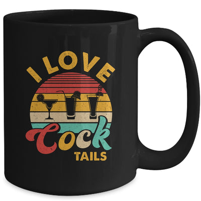 Retro I Love Cocktails Funny Adult Drinking Humor Pun Mug | teecentury