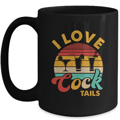 Retro I Love Cocktails Funny Adult Drinking Humor Pun Mug | teecentury