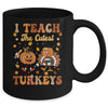 Retro I Teach The Cutest Turkey Thanksgiving Pumpkin Teacher Mug | teecentury