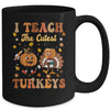 Retro I Teach The Cutest Turkey Thanksgiving Pumpkin Teacher Mug | teecentury
