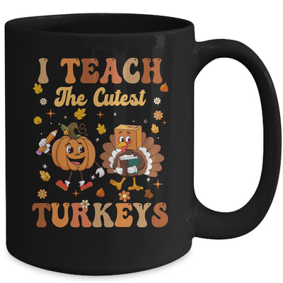 Retro I Teach The Cutest Turkey Thanksgiving Pumpkin Teacher Mug | teecentury