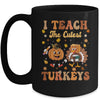 Retro I Teach The Cutest Turkey Thanksgiving Pumpkin Teacher Mug | teecentury