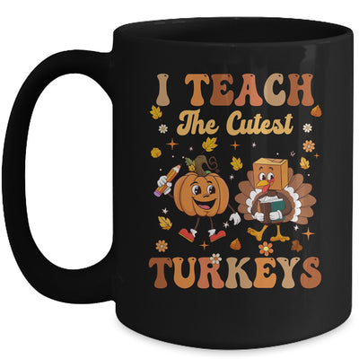 Retro I Teach The Cutest Turkey Thanksgiving Pumpkin Teacher Mug | teecentury