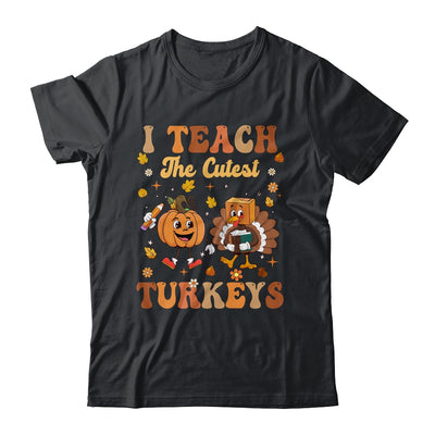 Retro I Teach The Cutest Turkey Thanksgiving Pumpkin Teacher Shirt & Sweatshirt | teecentury