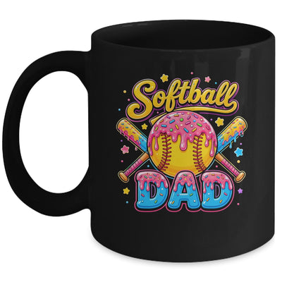 Retro Ice Cream Drip Softball Dad Game Day Dad Father'S Day Mug | teecentury