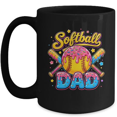 Retro Ice Cream Drip Softball Dad Game Day Dad Father'S Day Mug | teecentury