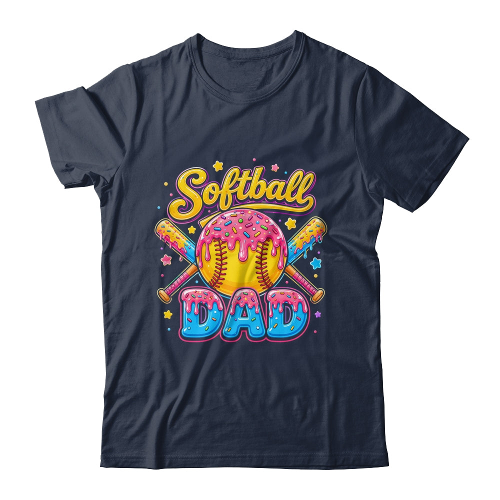 Retro Ice Cream Drip Softball Dad Game Day Dad Father'S Day Shirt & Hoodie | teecentury