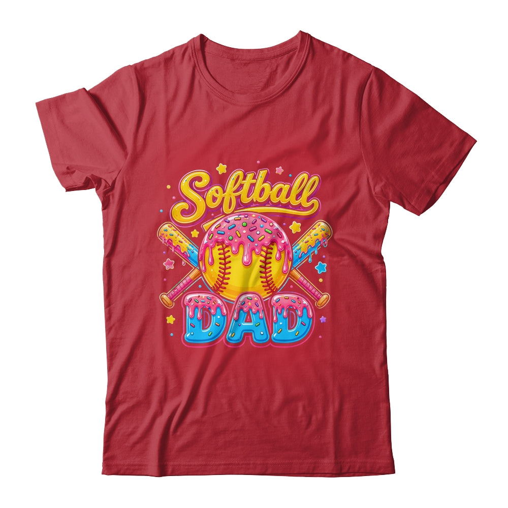 Retro Ice Cream Drip Softball Dad Game Day Dad Father'S Day Shirt & Hoodie | teecentury