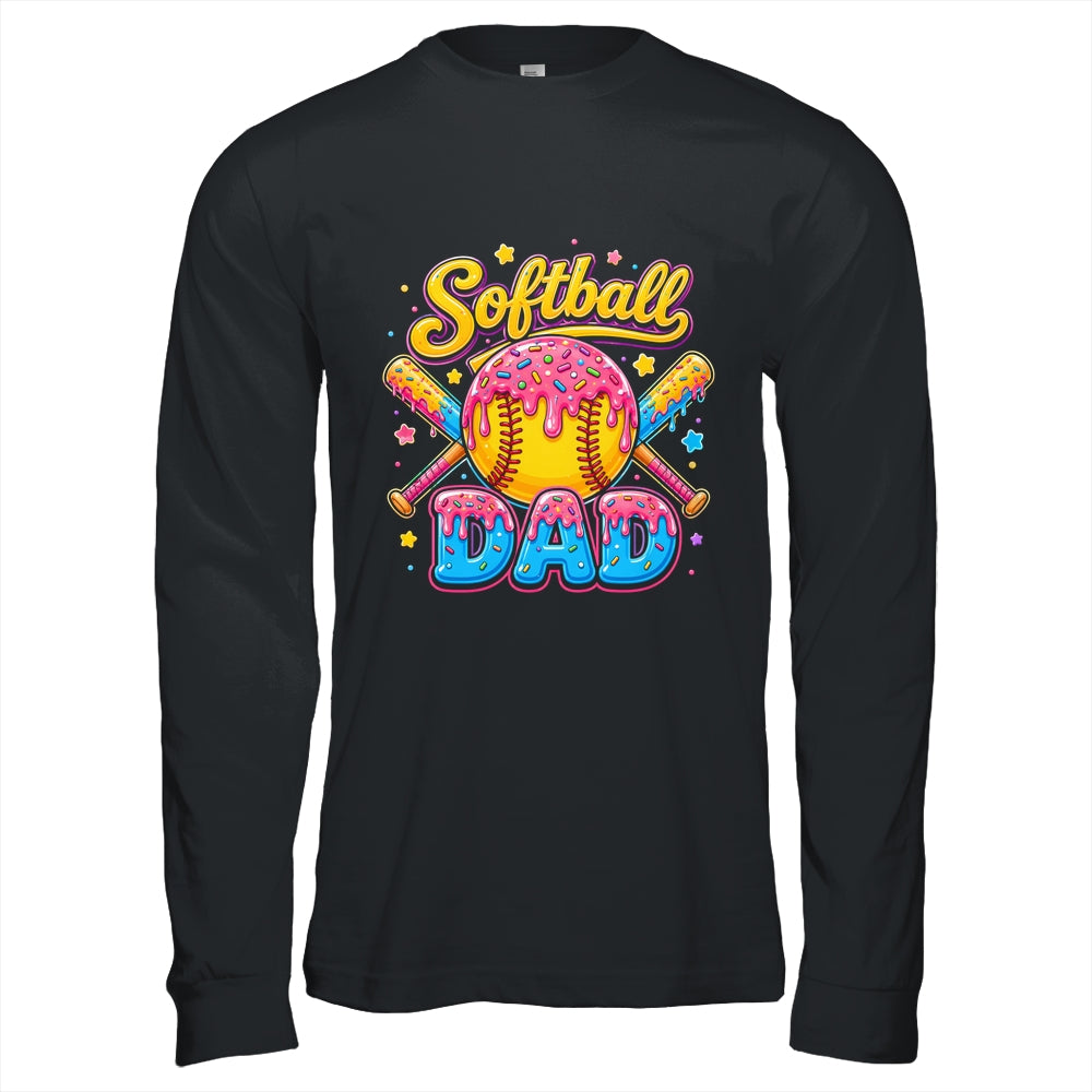 Retro Ice Cream Drip Softball Dad Game Day Dad Father'S Day Shirt & Hoodie | teecentury