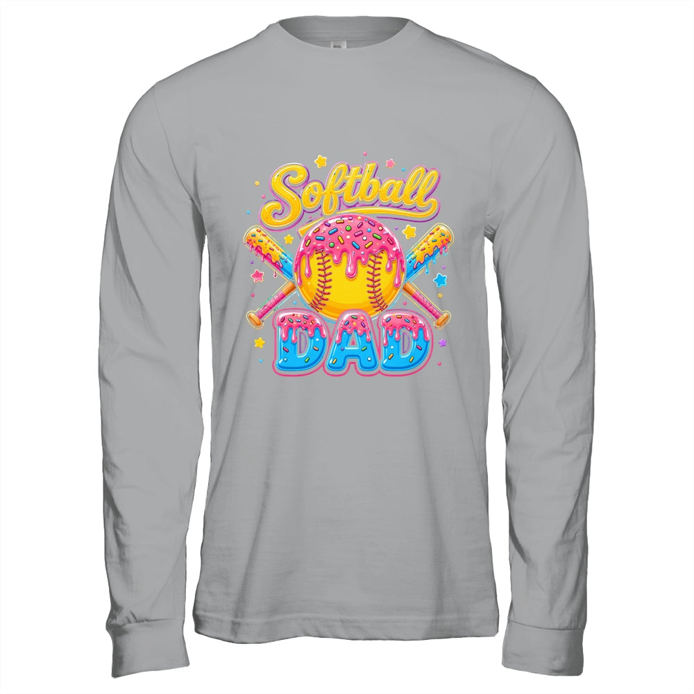 Retro Ice Cream Drip Softball Dad Game Day Dad Father'S Day Shirt & Hoodie | teecentury