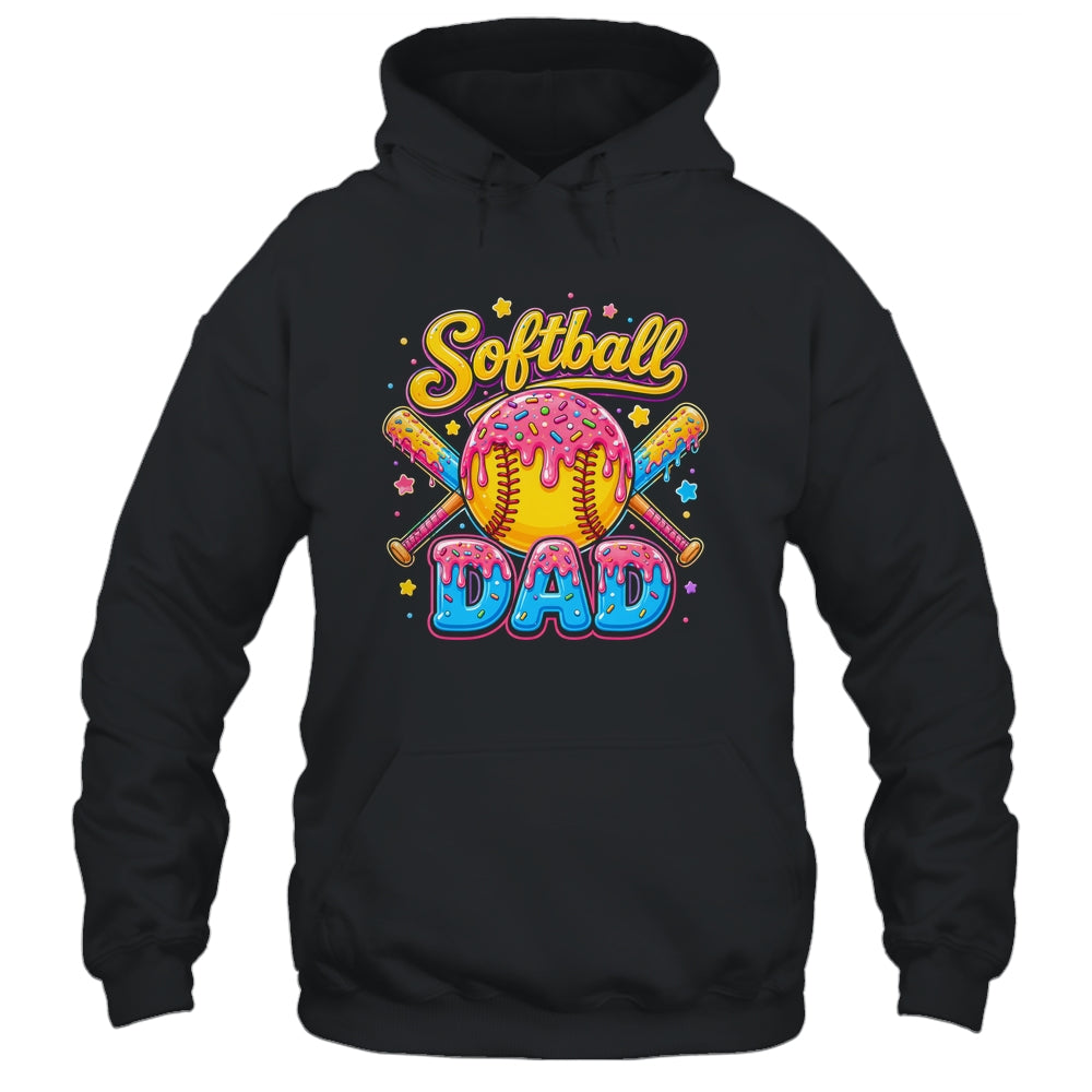 Retro Ice Cream Drip Softball Dad Game Day Dad Father'S Day Shirt & Hoodie | teecentury