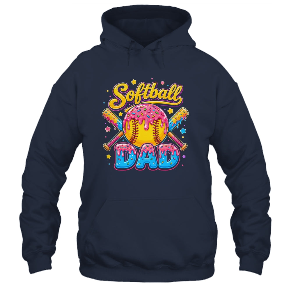 Retro Ice Cream Drip Softball Dad Game Day Dad Father'S Day Shirt & Hoodie | teecentury