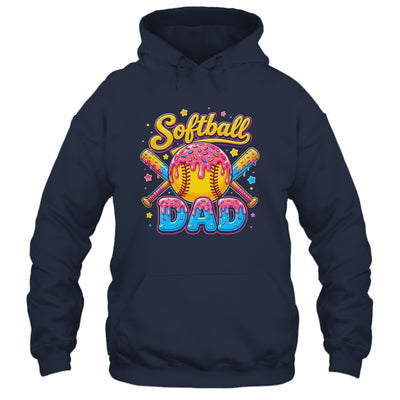 Retro Ice Cream Drip Softball Dad Game Day Dad Father'S Day Shirt & Hoodie | teecentury