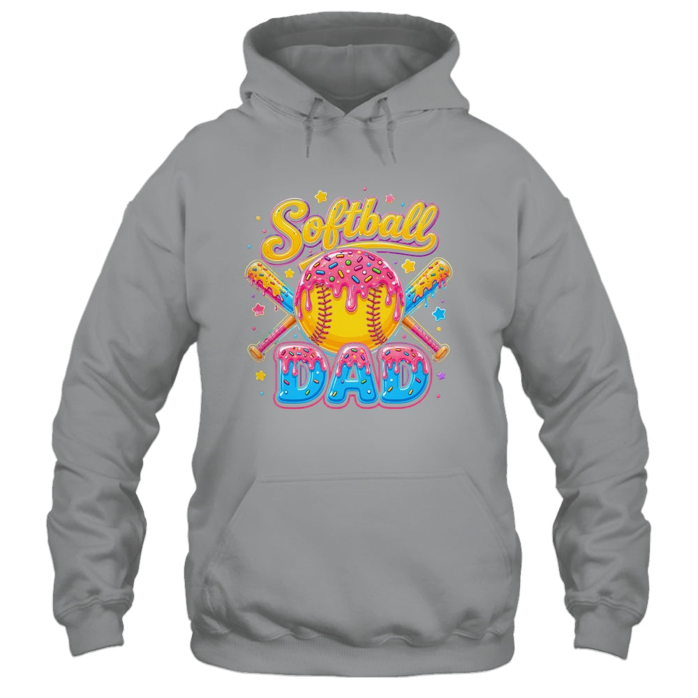 Retro Ice Cream Drip Softball Dad Game Day Dad Father'S Day Shirt & Hoodie | teecentury