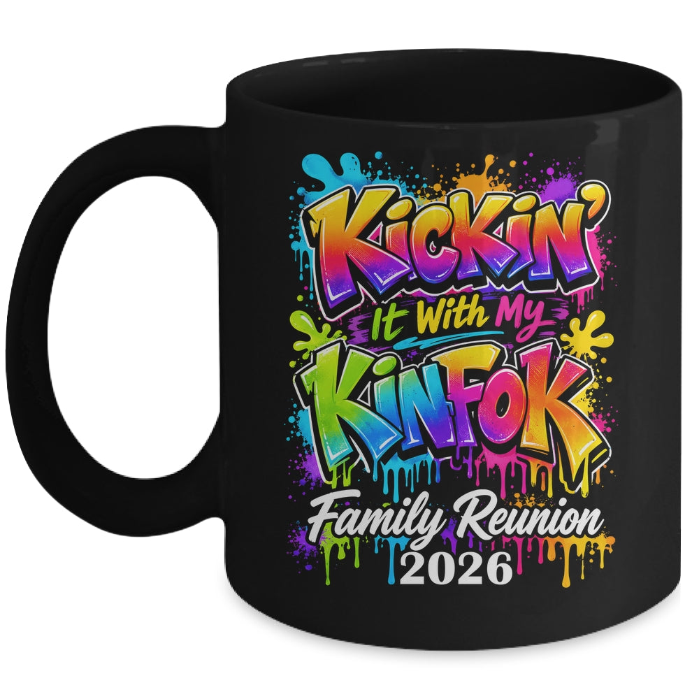 Retro Kickin It With My Kinfolk Family Reunion 2026 Matching Mug | teecentury