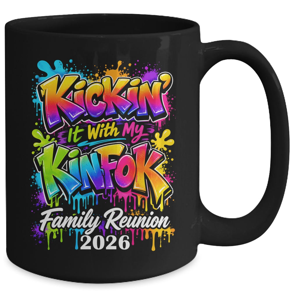Retro Kickin It With My Kinfolk Family Reunion 2026 Matching Mug | teecentury