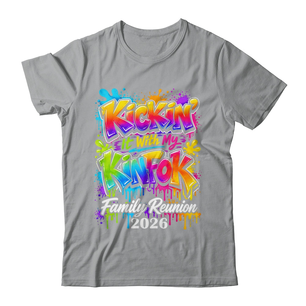 Retro Kickin It With My Kinfolk Family Reunion 2026 Matching Shirt & Tank Top | teecentury