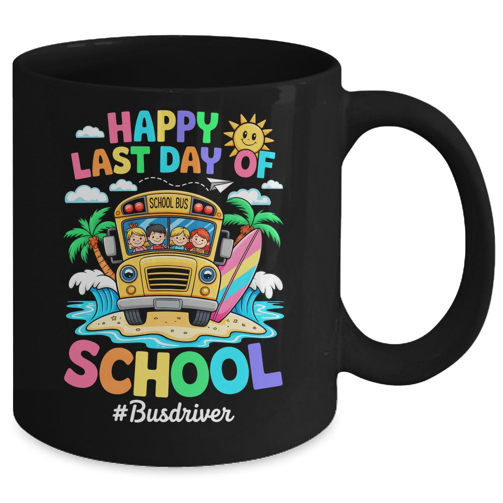 Retro Last Day Of School End Of School Bus Driver We Out Mug | teecentury