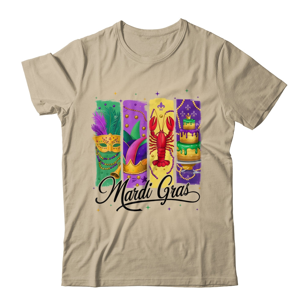 Retro Mardi Gras Carnival King Cake Crawfish Louisiana Shirt & Sweatshirt | teecentury