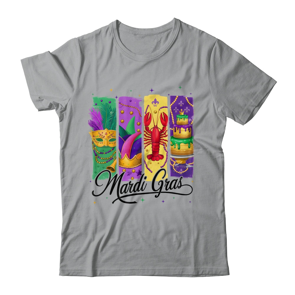 Retro Mardi Gras Carnival King Cake Crawfish Louisiana Shirt & Sweatshirt | teecentury