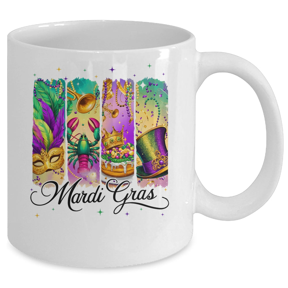 Retro Mardi Gras Coquette King Cake Louisiana Crawfish Mug | teecentury
