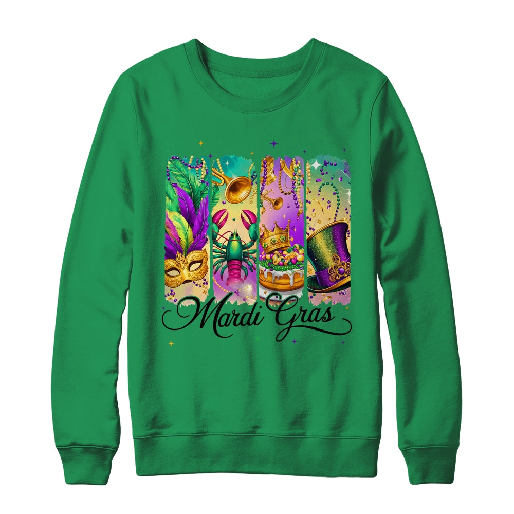 Retro Mardi Gras Coquette King Cake Louisiana Crawfish Shirt & Sweatshirt | teecentury