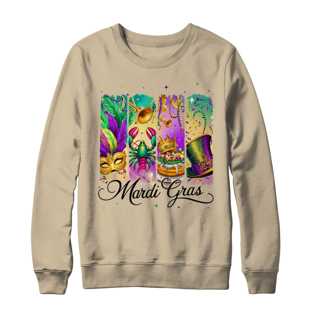 Retro Mardi Gras Coquette King Cake Louisiana Crawfish Shirt & Sweatshirt | teecentury