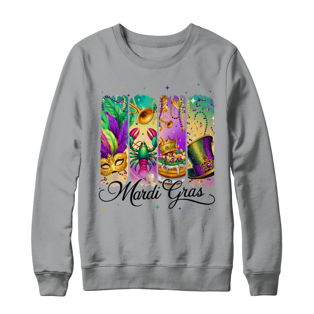 Retro Mardi Gras Coquette King Cake Louisiana Crawfish Shirt & Sweatshirt | teecentury