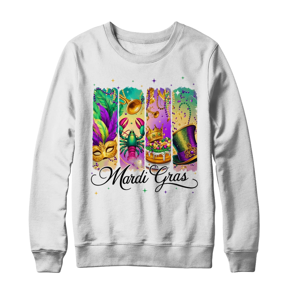 Retro Mardi Gras Coquette King Cake Louisiana Crawfish Shirt & Sweatshirt | teecentury