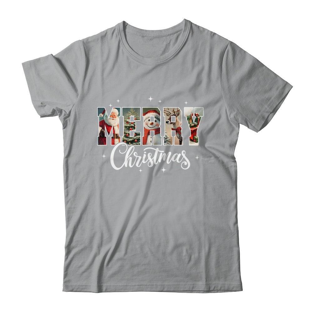 Retro Merry Christmas Vintage Santa Claus Women Girls Shirt & Sweatshirt | teecentury