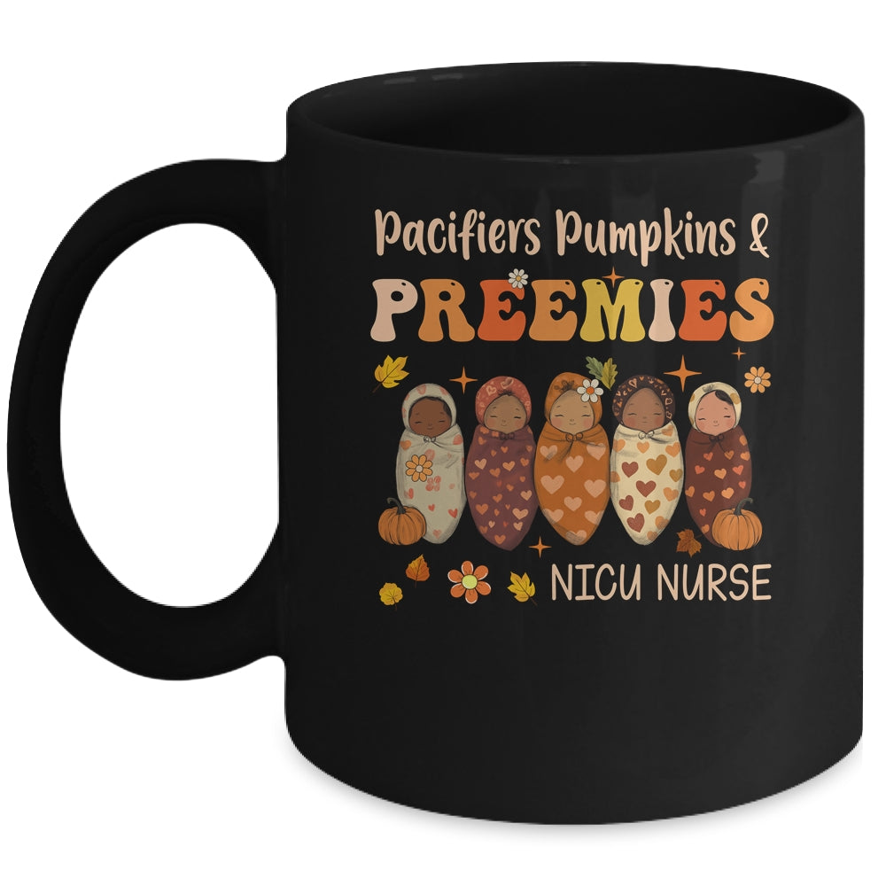 Retro Pacifiers Pumpkins Preemies Fall NICU Nurse Halloween Mug | teecentury