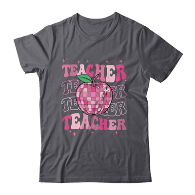 Retro Pink Disco Ball Apple Teacher Colorful Back To School Shirt & Hoodie | teecentury