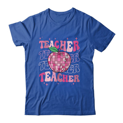 Retro Pink Disco Ball Apple Teacher Colorful Back To School Shirt & Hoodie | teecentury