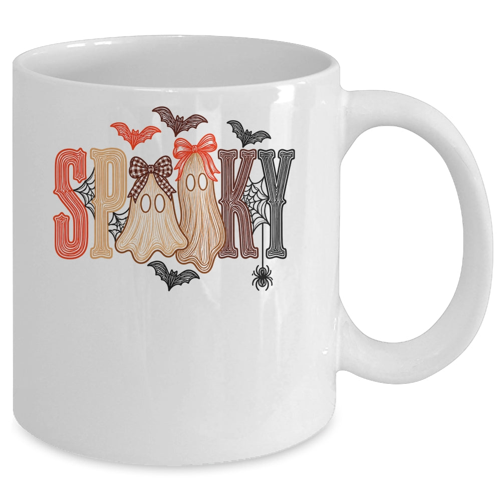 Retro Preppy Spooky Ghost Cute Halloween Coquette Boo Spooky Mug | teecentury