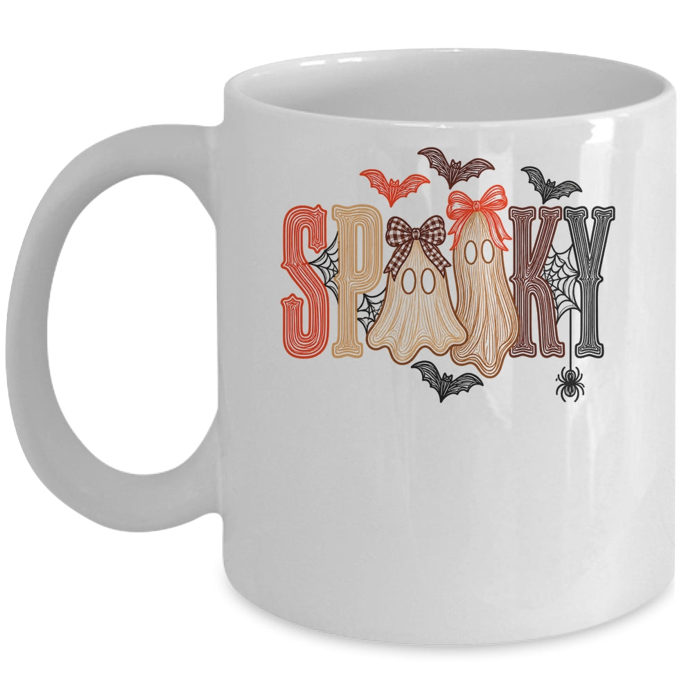 Retro Preppy Spooky Ghost Cute Halloween Coquette Boo Spooky Mug | teecentury