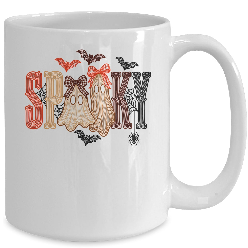 Retro Preppy Spooky Ghost Cute Halloween Coquette Boo Spooky Mug | teecentury