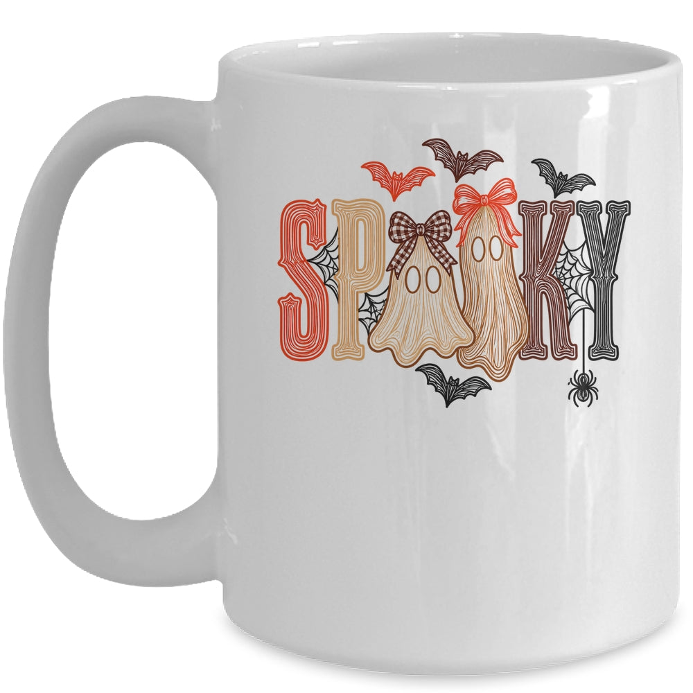 Retro Preppy Spooky Ghost Cute Halloween Coquette Boo Spooky Mug | teecentury